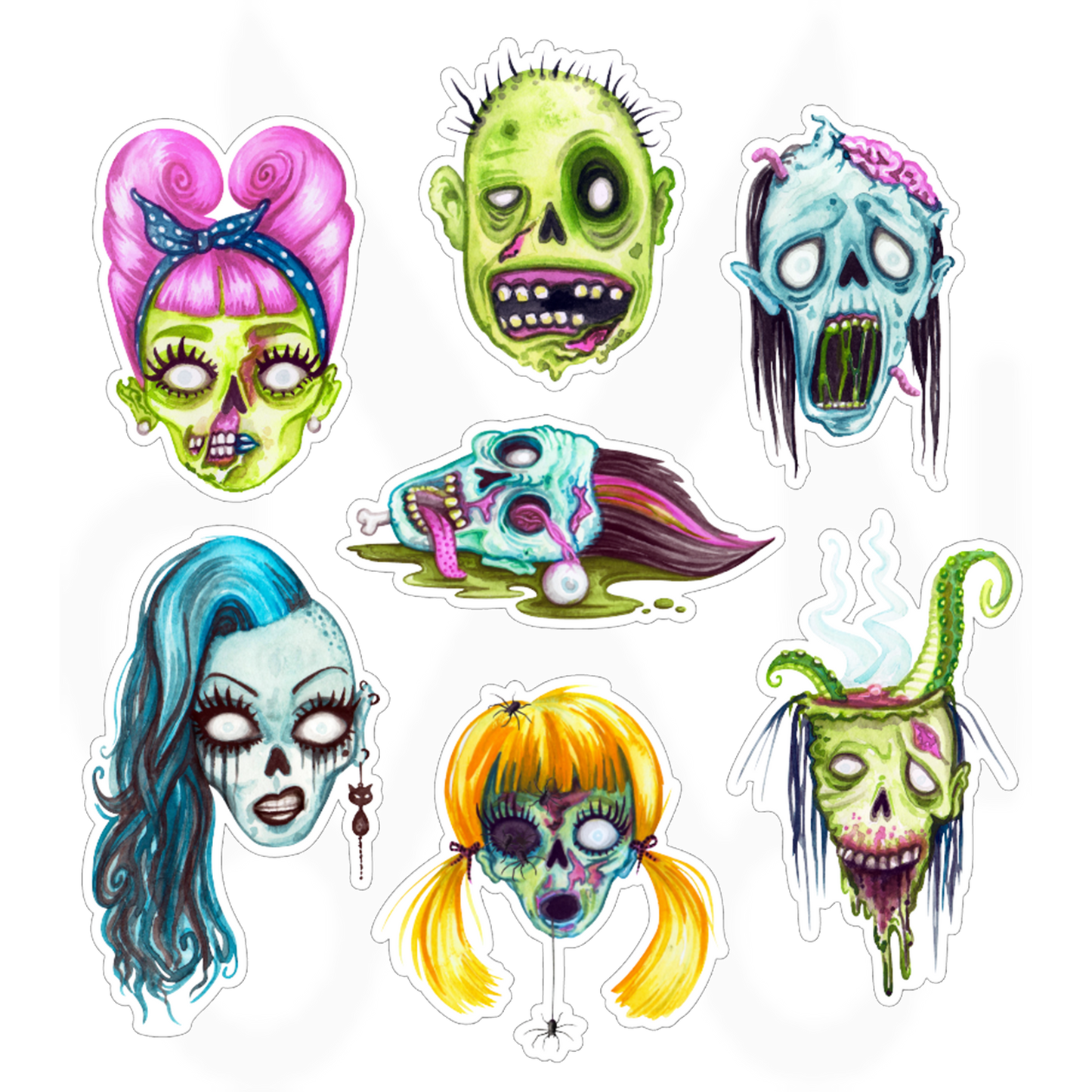 Zombie naamat - Leikekuvasetti 7kpl