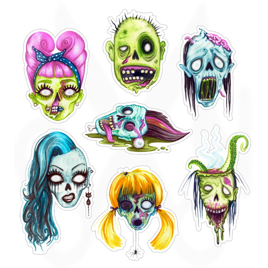 Zombie naamat - Magneettisetti 7kpl